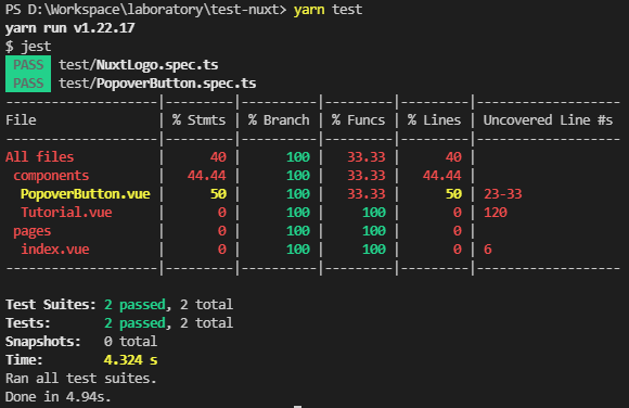 Passing tests